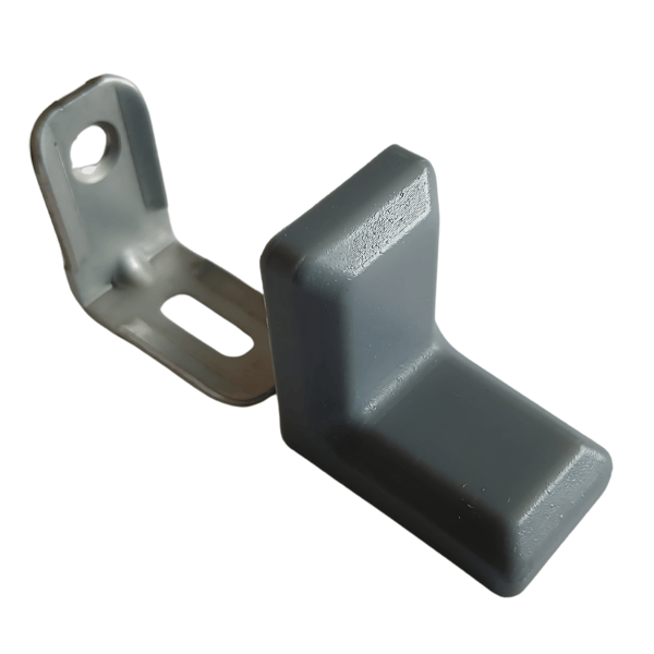 Komandorek möbelvinkel, metallfäste + lock, mörkgrå (05) 100 ST