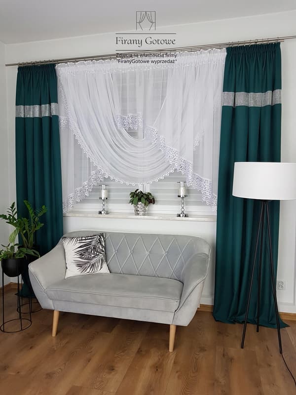 Dobbeltlags gardin med gipurespids