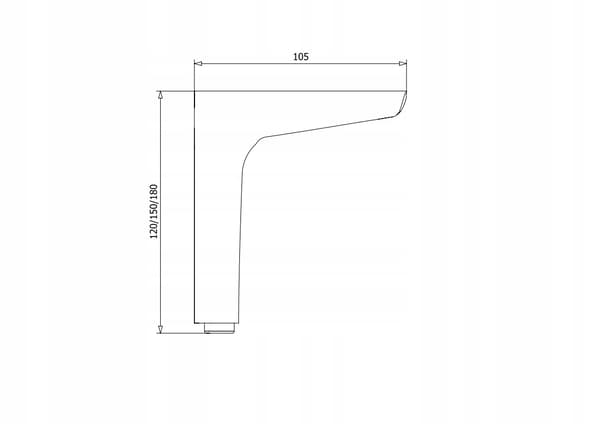 Møbelben til sovesofa sort MAT loft H120 holdbar SL013