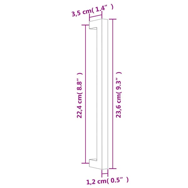 vidaXL skabsgreb 20 stk. sølv 224 mm rustfrit stål