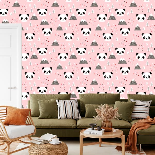 Panda tapet til stue og soveværelse 50x1000 cm