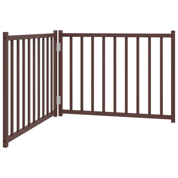 vidaXL foldbar hundegitter 2 paneler brunt egetræ 160 cm træ
