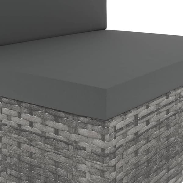 vidaXL 2-personers modulær sofa, PE-rattan, grå