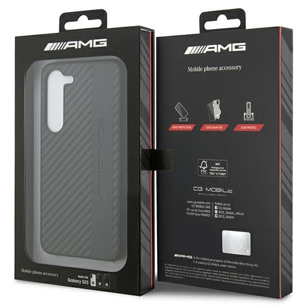 AMG AMHCS23SBLSCA S23 S911 sort/sort hårdt kabinet Carbon Stripe&Embossed