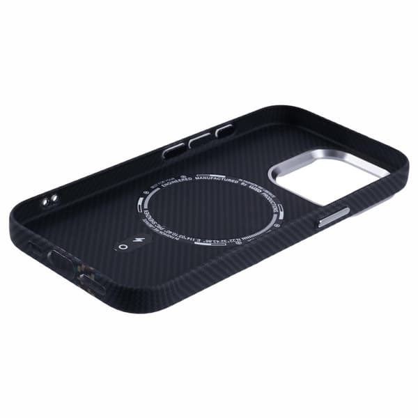iPhone 15 Pro Max cover, kulfiber MagSafe, sort