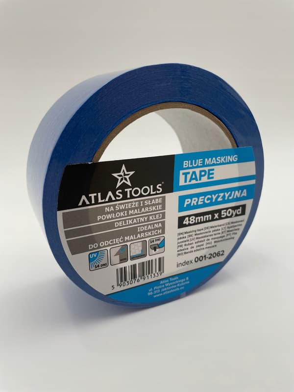 ATLAS TOOLS BLÅ MÅLNINGSTEJP DELICATE PRECISION 48 mm/50 yards