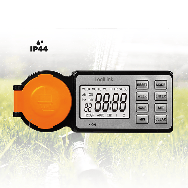 Programmør Ekstern timer LogiLink IP44 LCD 3600 W CEE 7/3 12 programmer