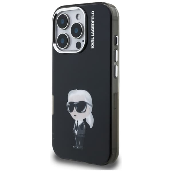Karl Lagerfeld IML Aquarelle Karl & Logo-etui til iPhone 16 Pro, sort