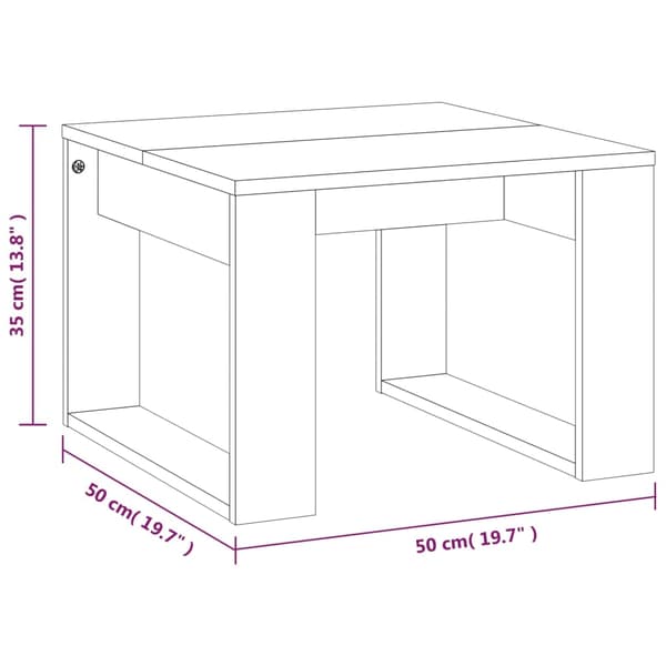 vidaXL sidebord røget eg 50x50x35 cm
