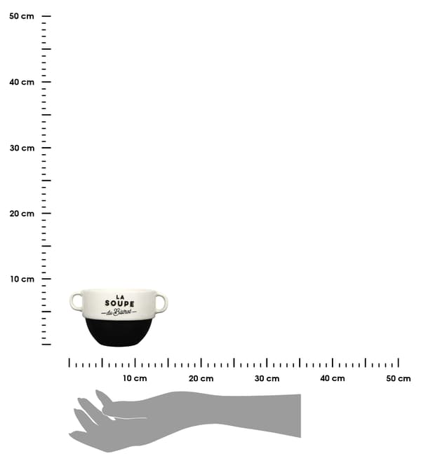 Bistrot suppeskål med hanke, sort, 450 ml