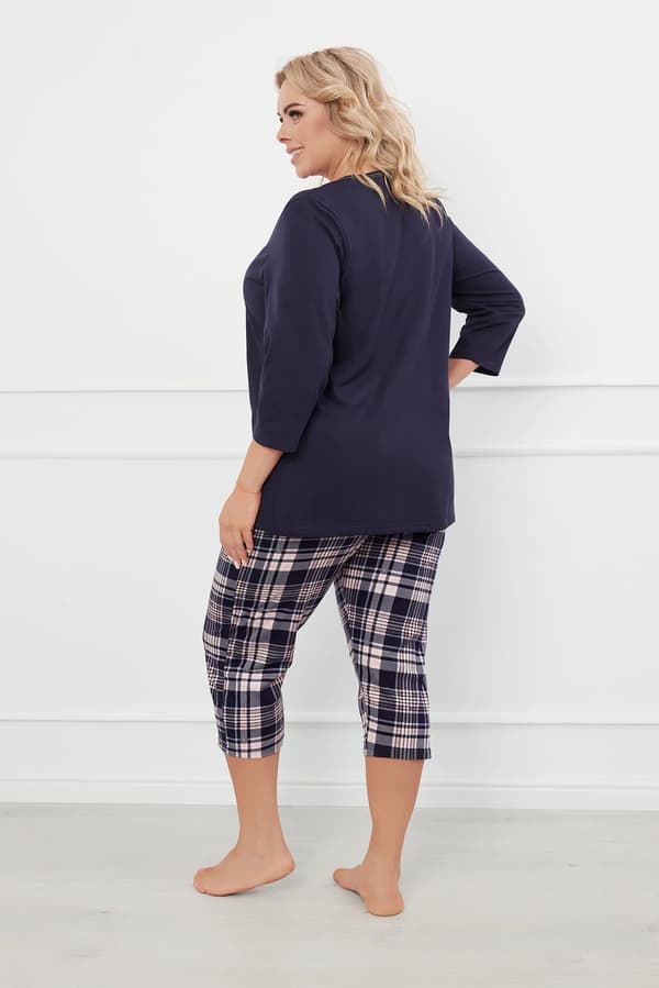 Dona dampyjamas med 3/4-ärmar, 3/4-byxor M
