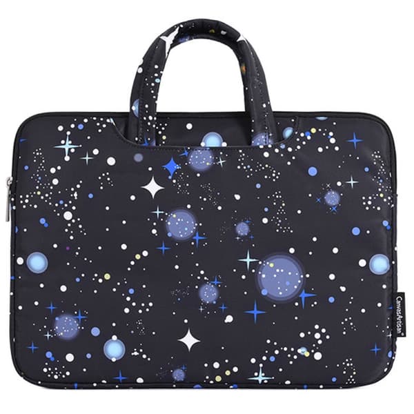 13" laptop-taske med stjernehimmeldesign - sort