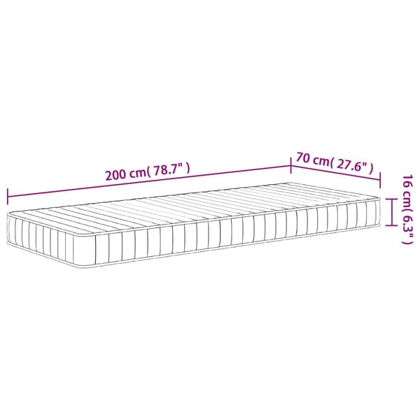 vidaXL skummadras, medium blød, 70x200 cm