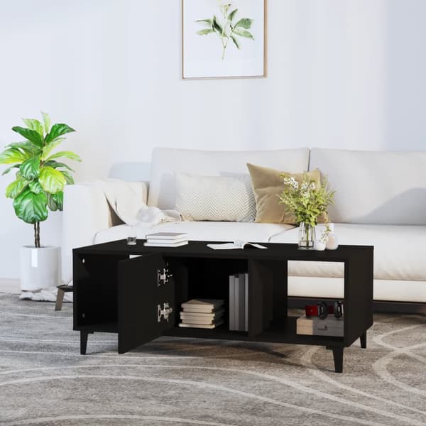 vidaXL sofabord, sort, 102x50x40 cm, træbaseret materiale