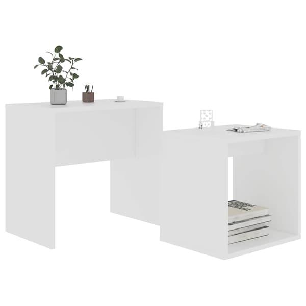 vidaXL Soffbordsset, Vit, 48x30x45 cm