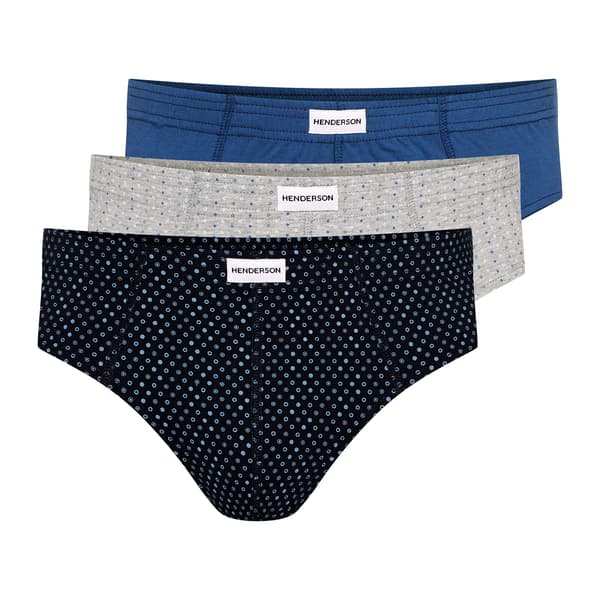 Klassiska Henderson herrkalsonger 3-pack | Marinblå, grå, blå M