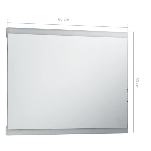 vidaXL Badrumsspegel med LED och beröringssensor, 80x60 cm