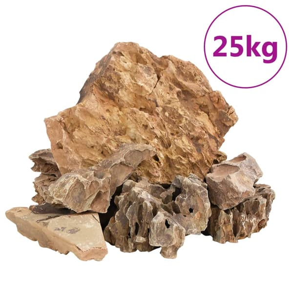 vidaXL Dragesten, 25 kg, brun, 5-30 cm