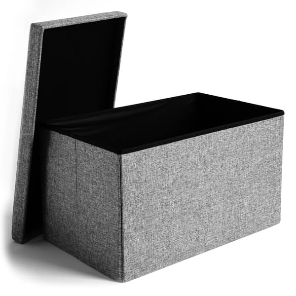 Foldbar stofpuf DIEGO grå størrelse XL