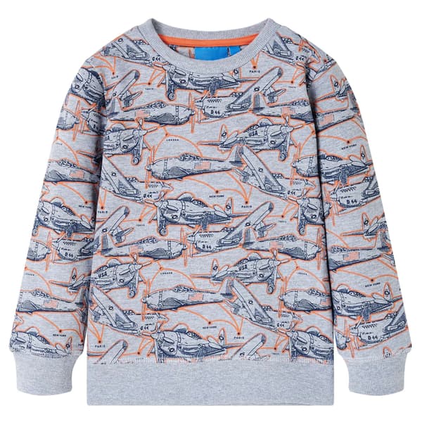 Børnesweatshirt, gråmeleret, 104