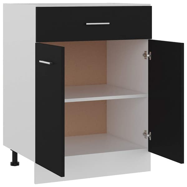 vidaXL skab med skuffe sort 60x46x81,5 cm spånplade