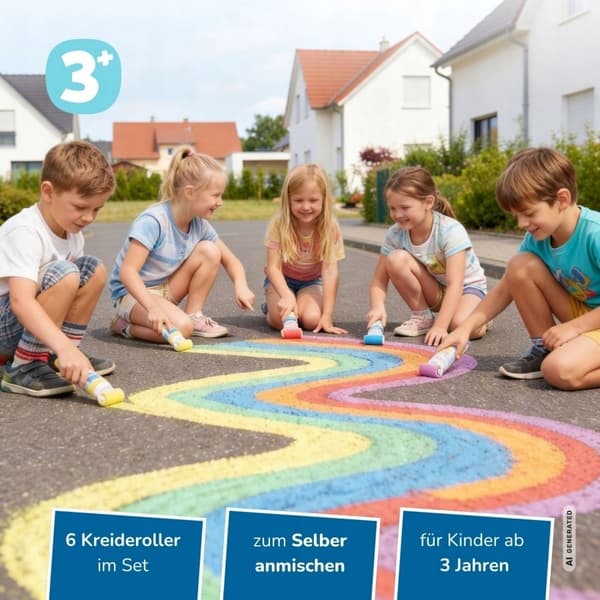 KRITARULLAR icke-märkande skumkritrullar 6 färger