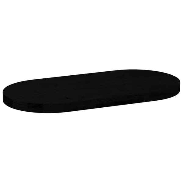 vidaXL bordplade brun 80x40x4 cm massivt egetræ oval