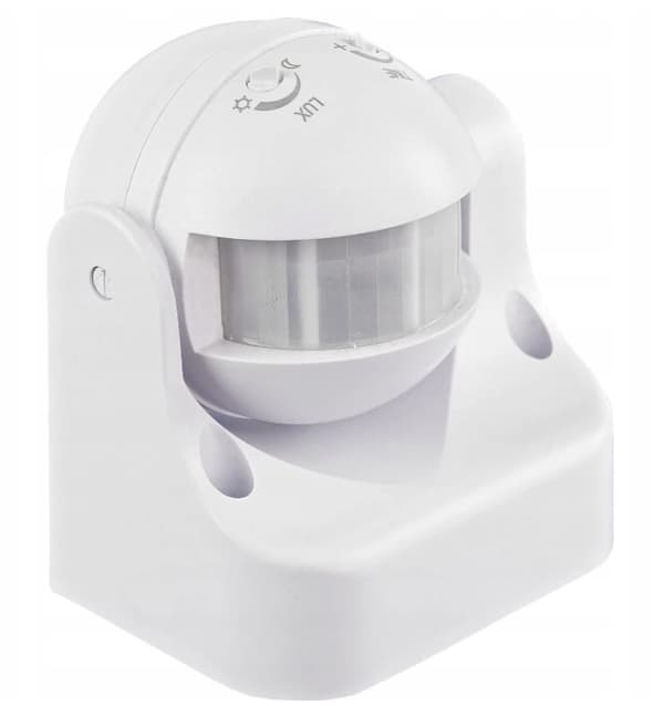 PIR-rörelsesensor Infraröd sensor Vit Max räckvidd 12 m IP44 Justering