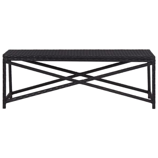 vidaXL Puutarhapenkki, 120 cm, polyrottinki, musta