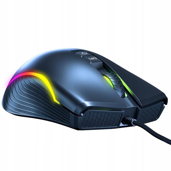 ONIKUMA CW905 sort kablet gamingmus med 6 RGB-knapper