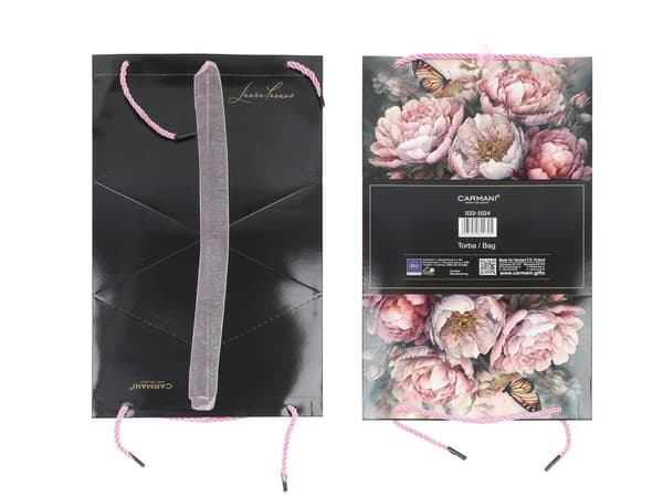 Set med 6 dekorativa väskor - Blommor (CARMANI)