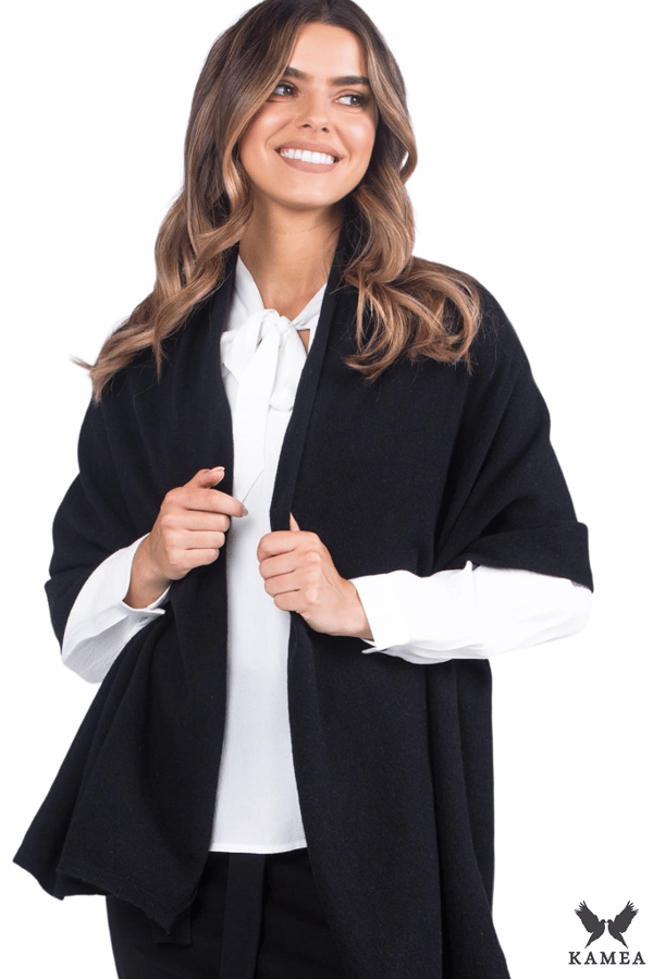 SCARF*01 dame vintertørklæde sort farve