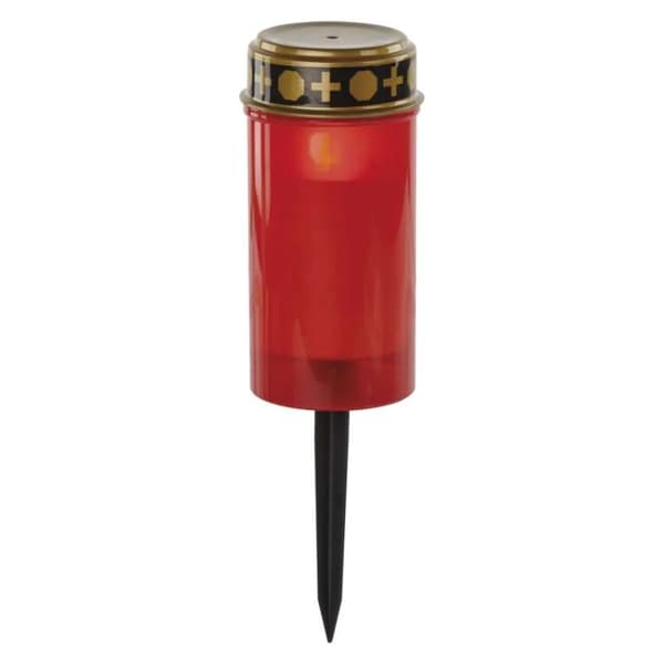 LED-kyrkogårdsljus, rött, 2x AA, IP44