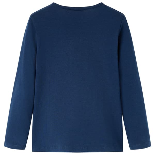 Barn långärmad T-shirt, marinblå, 128