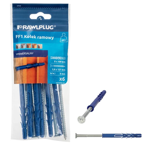 RAWLPLUG Dowels Ram dowel tratt 8x120 6st/pack