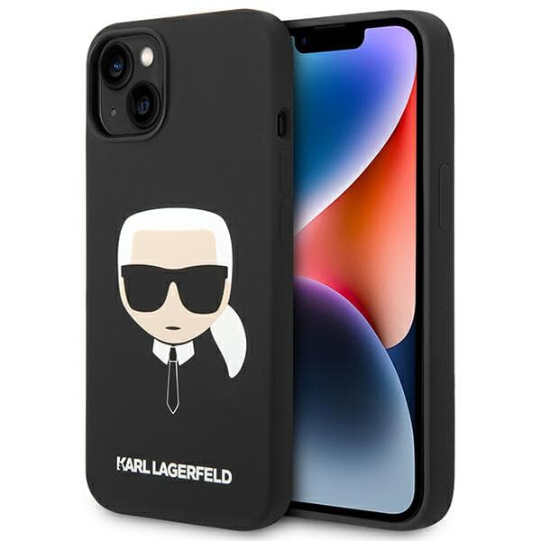 Karl Lagerfeld Silikone Karl`s Head-etui til iPhone 14 Plus, Sort