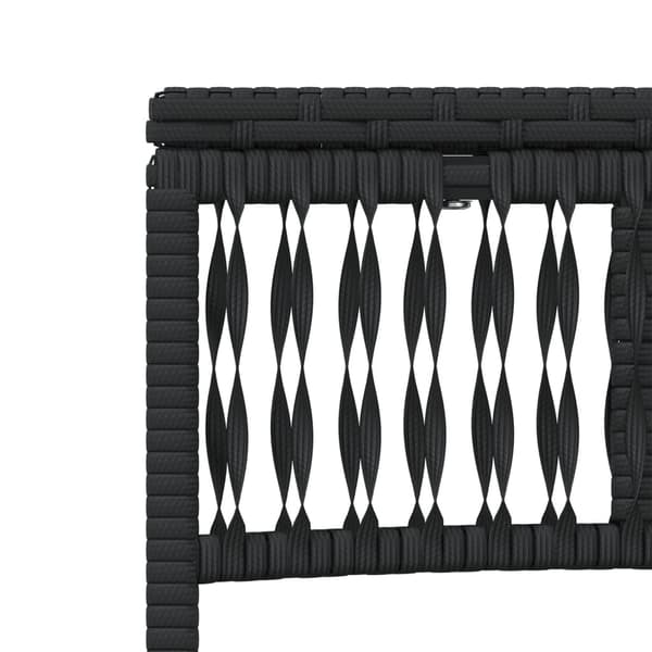 vidaXL liggestole med bord, sæt med 2, sort, polyrattan