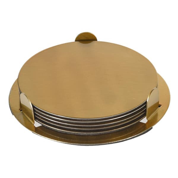 Set med 6 guldfärgade underlägg