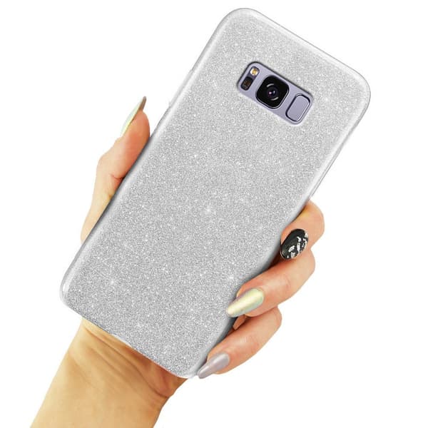Glitterskal till Samsung Galaxy S8, Silver