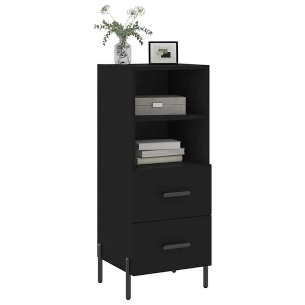 vidaXL skab, sort, 34,5x34x90 cm, træbaseret materiale