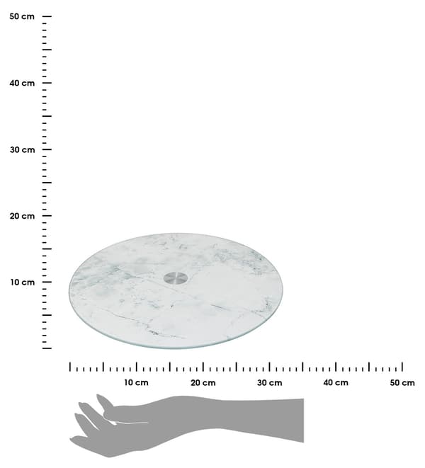 Glaspladespiller Hvid Marmor 32 cm
