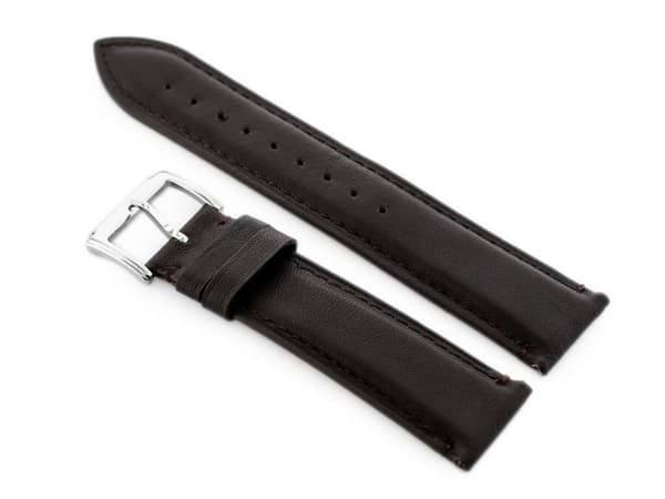Läderrem till klocka W89 mörkbrun - 22mm