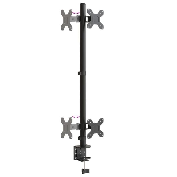vidaXL dobbelt skærmstativ, sort, stål, VESA 75/100 mm