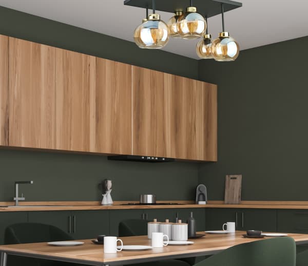 Taklampa 6xE27 Nessa Guld/Honung