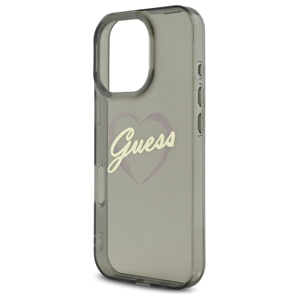 Guess IML Heart-etui til iPhone 16 Pro Max, sort
