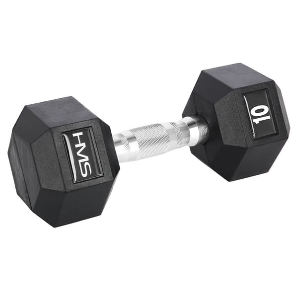 Gummibelagd hantel 10 kg HEX PRO HMS