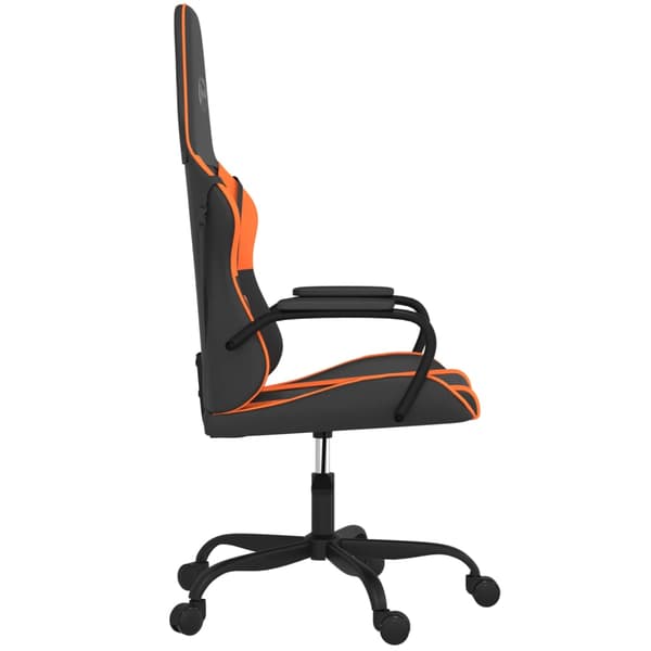 vidaXL massage-gamingstol, sort og orange, kunstlæder