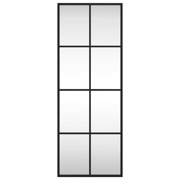 vidaXL Väggspegel, svart, 30x80 cm, rektangulär, järn