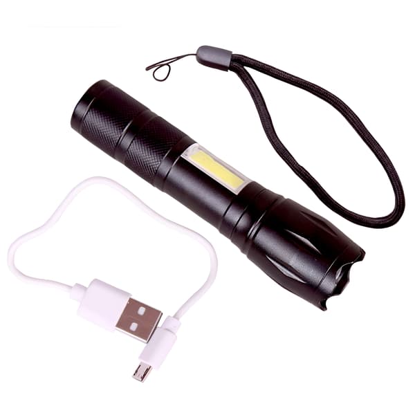 Ladattava LED-taskulamppu COB-sivuvalolla ja 3 tilalla