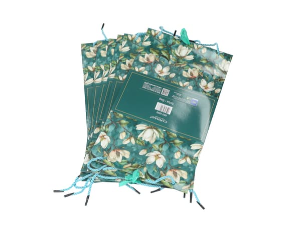 Set med 6 dekorativa väskor - Blommor (CARMANI)